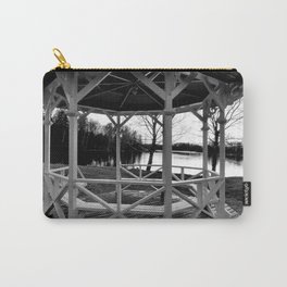 Gazebo by the Lake Black and White Carry-All Pouch