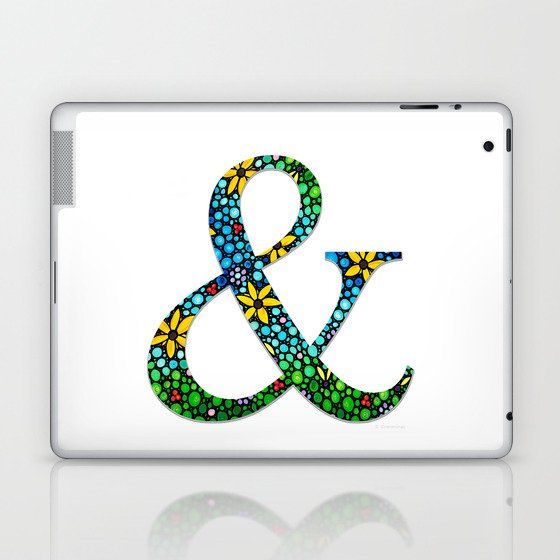Ampersand Art - Whimsical Floral Flower Punctuation Sign Laptop & iPad Skin