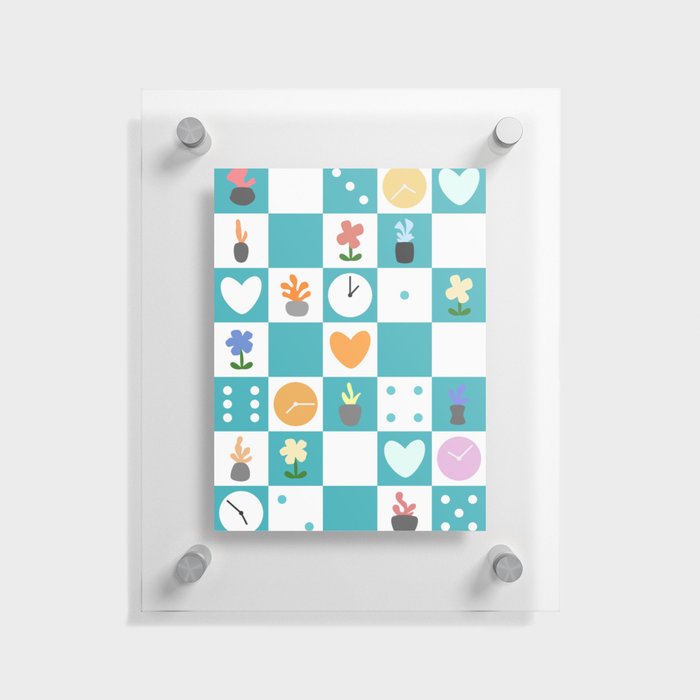 Color object checkerboard collection 19 Floating Acrylic Print