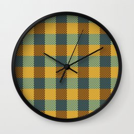 Pixel Plaid - Winter Walk Wall Clock