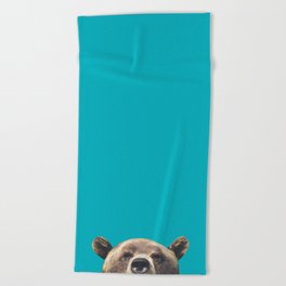 Bear - Blue Beach Towel