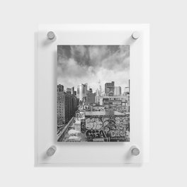 New York City Skyline Black and White Floating Acrylic Print