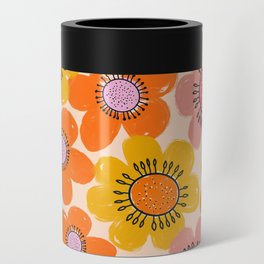 Flower Power Painted Flowers Can Cooler