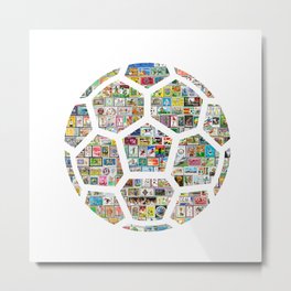 Philately Soccer Ball Metal Print | Balon, Mundial, Collage, Soccerart, Football, Pelota, Ronaldo, Philately, Maradona, Messi 