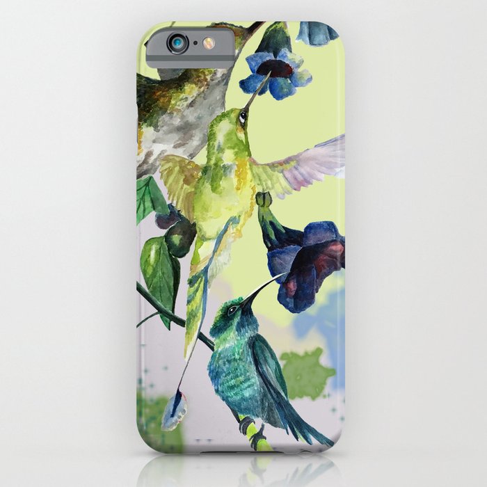 Hummingbirds in spring iPhone Case