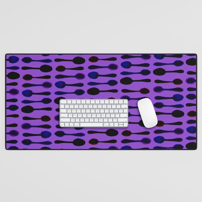 Purple Spoon Print! Desk Mat