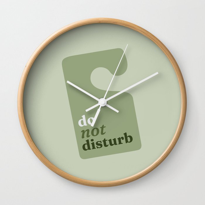 Do not disturb sign - olive Wall Clock
