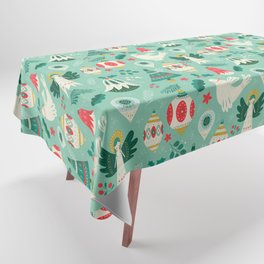 Vintage Christmas Ornaments Tablecloth