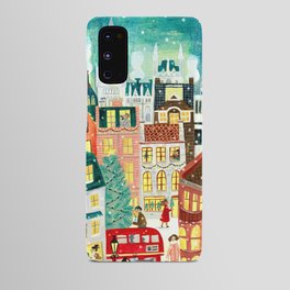 London city lights in the snow Android Case