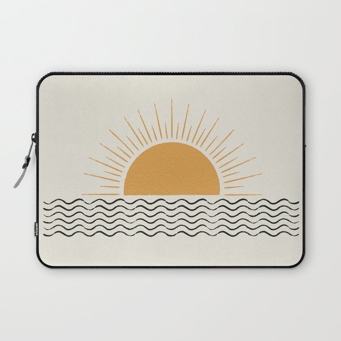 Sunrise Ocean -  Mid Century Modern Style Laptop Sleeve
