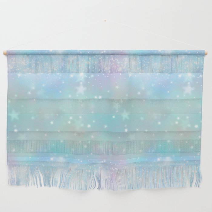 Iridescent Sparkly Stars Pattern Wall Hanging