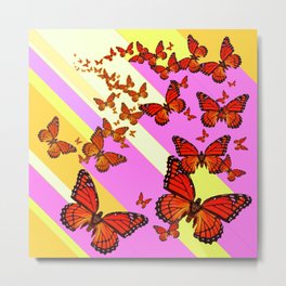 Sun Light Beams Butterflies Migrating Pink-yellow Metal Print | Orangebutterflies, Pink, Insectart, Pinkhome, Interiordesign, Nature, Butterflies, Other, Acrylic, Butterflyart 