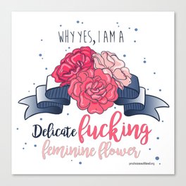 Delicate Feminine Flower Canvas Print