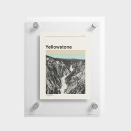 Retro Travel Print Yellowstone National Park Floating Acrylic Print