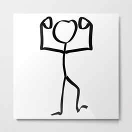 Stickman Figure Winner Illustration, One Line Drawing Figure, Success Symbol,  Metal Print | Stickers, Kids Bedroom, Stick Figure, Childen, Giftforchild, Drawing, Christmas, Family, Sticker, Child Bedroom 