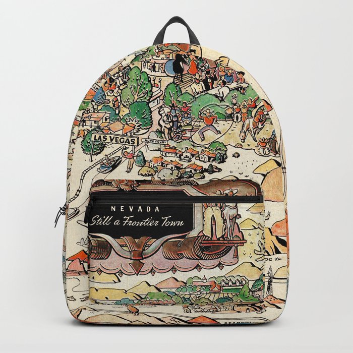 1939 Vintage Map of Las Vegas, Nevada Backpack by ginneko Society6