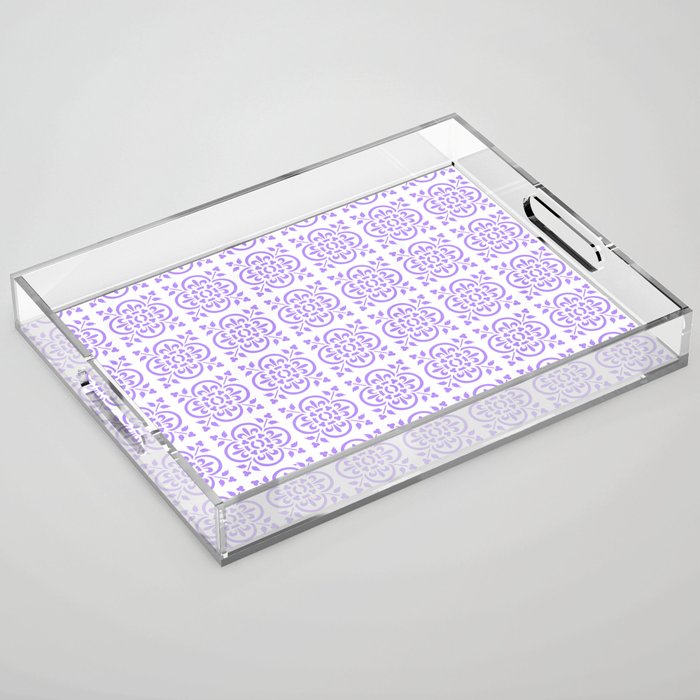 Art Deco Style Repeat Pattern Lilac Purple Acrylic Tray