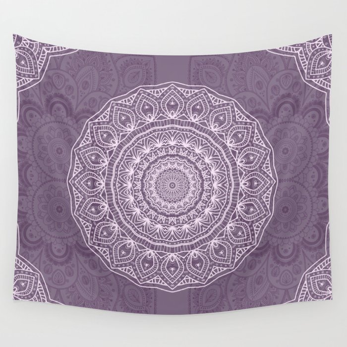 White Lace on Lavender Wall Tapestry