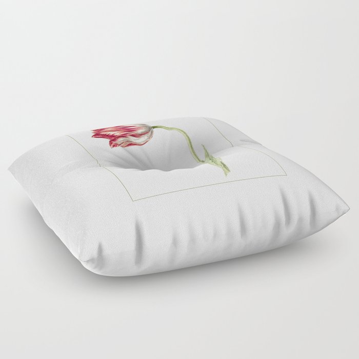 Pink tulip by Jean Bernard Floor Pillow