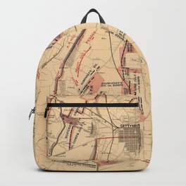 Vintage Map of Gettysburg and Vicinity, July 1863 Backpack