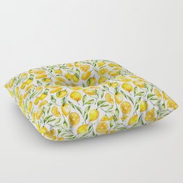 sunny lemons print Floor Pillow