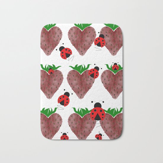 Strawberries And Ladybugs Bath Mat