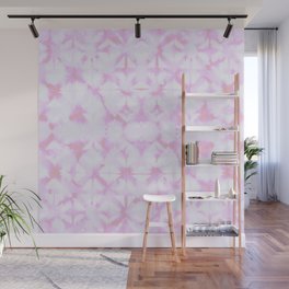 Pink and white grid watercolor Wall Mural