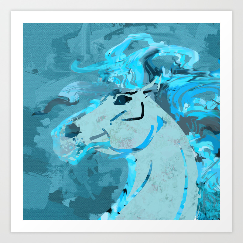 Mixed Media Horse Digital Art Art Print