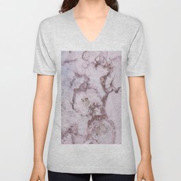 Abstract Alcohol Ink Art Painting Rosegold And Blush Pink V Neck T Shirt