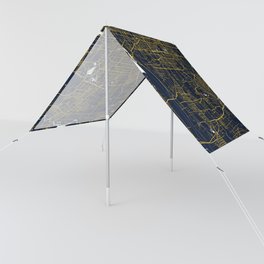 Beijing City Map of China - Gold Art Deco Sun Shade