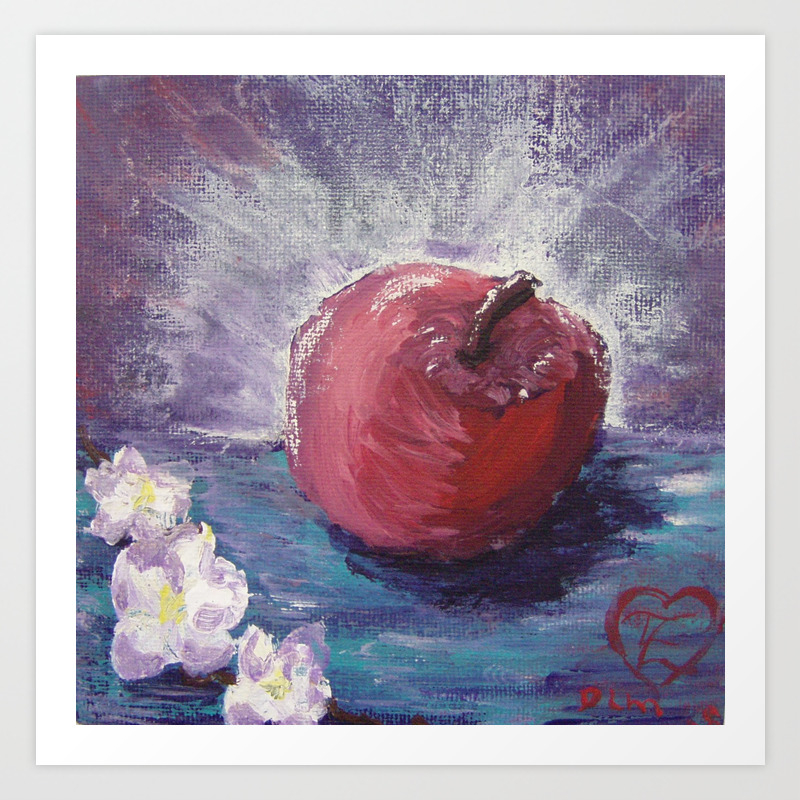 Spring Apple Acrylic Painting Art Print By Dawnamortondlmtleart