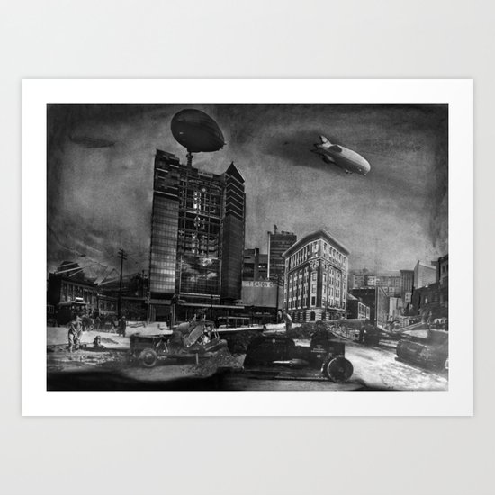AIRSHIP STATION Art Print