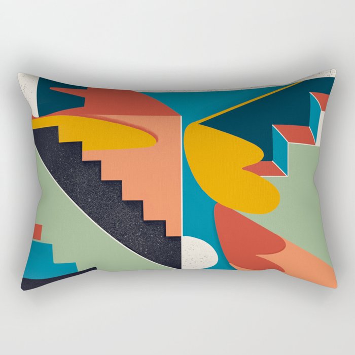 1st Dimension Colorful Abstract Design Rectangular Pillow