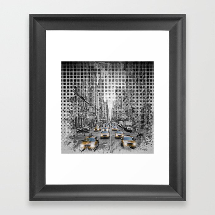 Graphic Art NEW YORK CITY 5th Avenue Traffic Framed Art Print