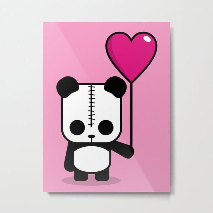 Lezzi Panda - Falling in Love Metal Print
