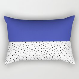 Navy Blue + Preppy Polka Dots Rectangular Pillow