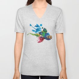 COLORFUL FISH 2 V Neck T Shirt
