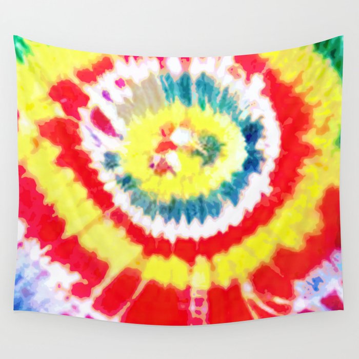 Tie Dye Yellow Wall Tapestry