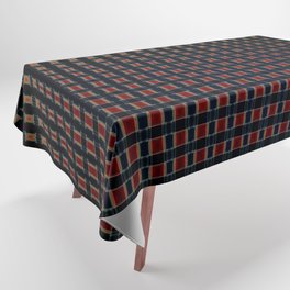 Black And Magenta Plaid Grid Design Tablecloth