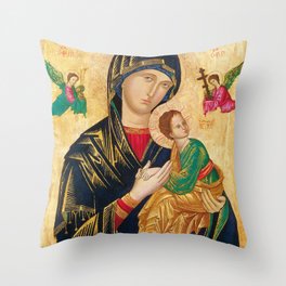 Our Mother of Perpetual Help Virgin Mary Throw Pillow