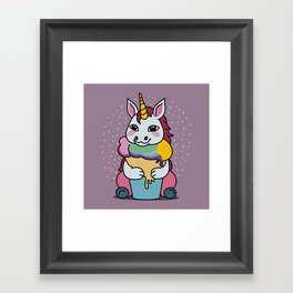 Unicorn Ice Cream Framed Art Print