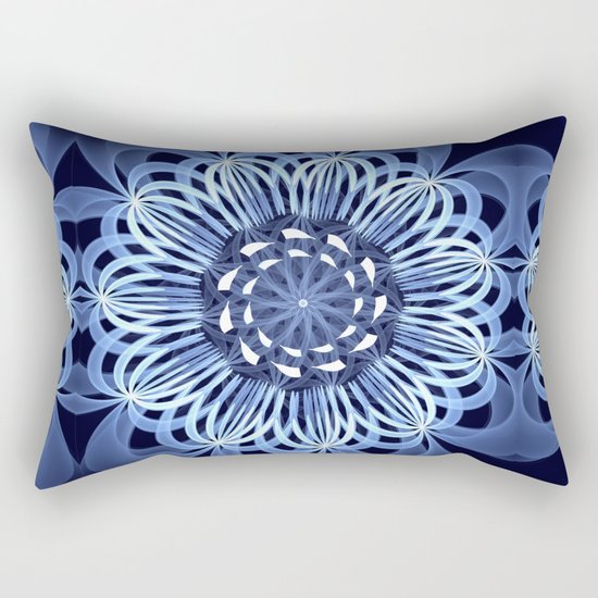 Sky blue fantasy pattern flower Rectangular Pillow