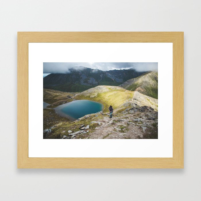A lake in the mountains Framed Art Print