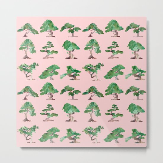 Bonsais Pink Metal Print