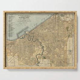 Vintage Map of Cleveland OH (1894) Serving Tray