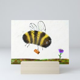 Bumble Bee & Honey Mini Art Print