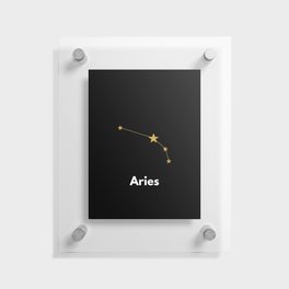 Aries, Aries Zodiac, Black Floating Acrylic Print