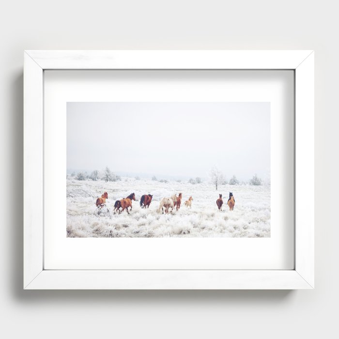 Winter Horses Recessed Framed Print