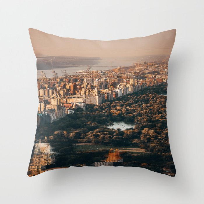 New York City distorted Throw Pillow