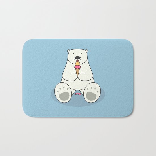 Ice Cream Lover Bear Bath Mat